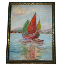Quadro vintage barca a vela