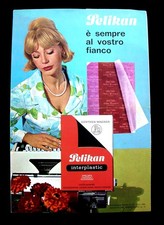PIEGHEVOLE PUBBLICITARIO PELIKAN NASTRI PER MACCHINME DA SCRIVERE ANNI 60