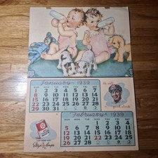 Calendario pubblicitario olio motore Texaco anni '30