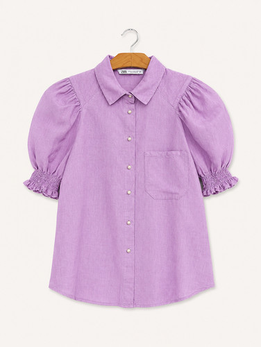 Blusa zara lino - lino, manica