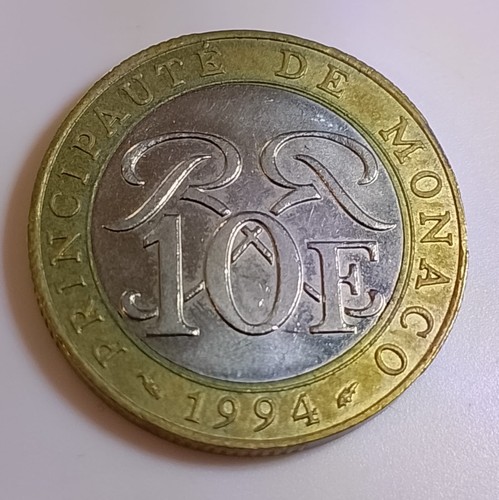 Rara moneta franchi monaco - 10,
