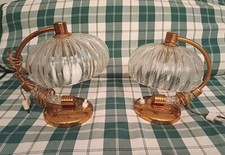 Coppia Lumetti in vetro e ottone - Murano Barovier  Toso anni 50 Vintage Ottimi