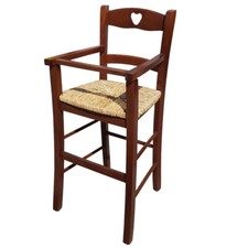 Seggiolone bimbo in legno massello noce per bimbo bambini casa ristorante 