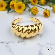 ANELLO DONNA INTRECCIATO IN ARGENTO 925 RODIATO ORO 18K  VINCENT PAUL