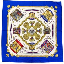 Sciarpa di seta blu Hermes