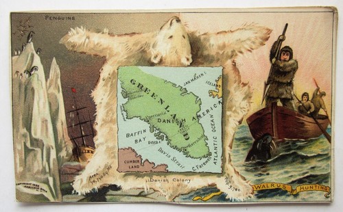 1889 groenlandia antica mappa - groenlandia,