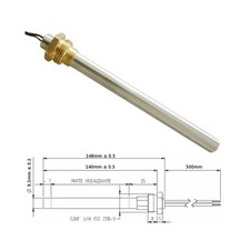 Candeletta Resistenza accensione stufe a pellet 3/8 GAS 350W 148mm MCZ RED