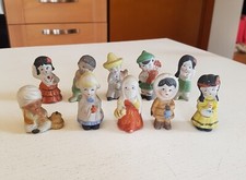 Set n° 10 Bambole porcellana vintage Made In Japan Figure dal mondo Epoca 1970'