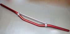 Manubrio Moto Cross Enduro Alluminio 22mm Barra Centrale Rosso Anodizzato