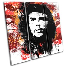 Che Guevara Abstract Iconic Celebrities TREBLE TELA parete arte foto stampa