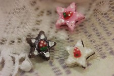 4pz miniatura resina doll house fimo cernit orecchini collane pasticcino stella