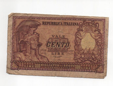 Italia 100 Lire 1951 Banconota Banknote Billete Repubblica Italiana