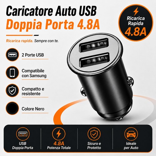 Caricatore auto usb doppia - auto,