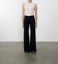 Pantalone Enza Costa in maglia di seta bias nero