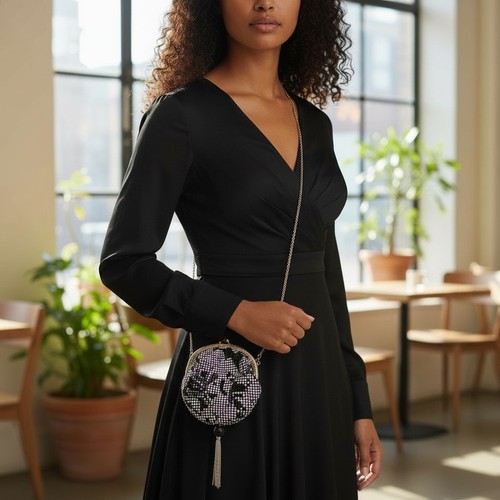 Pochette donna nera maglia