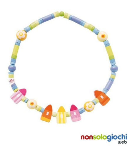 Collana legno casette - collana,