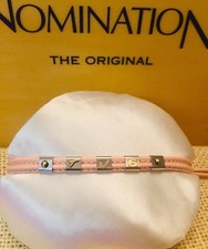 Nomination Bracciale Original Vera Pelle Cipria Saint Tropez “•TVB•” Acciaio/Oro