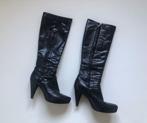 Bottes cuir noir renzi - en, &