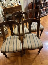 Sedie 800 Inglesi Con Due Ruote Anteriori-tappezzeria In Buono Stato