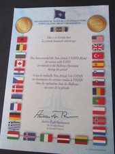 GENUINE NATO MEDAL CERTIFICATE
