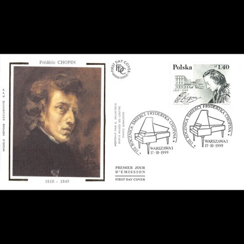 Fdc soie frédéric chopin - fdc,