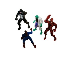Spiderman Lizard Venom Carnage Mini Figure 4 Personaggi Lotto Stock 7cm 