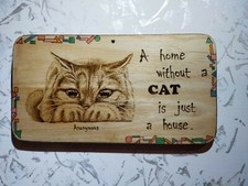 quadretto legno decorato con pirografo