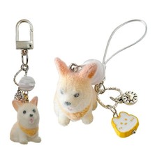 Flocking Shiba Inu Keychain