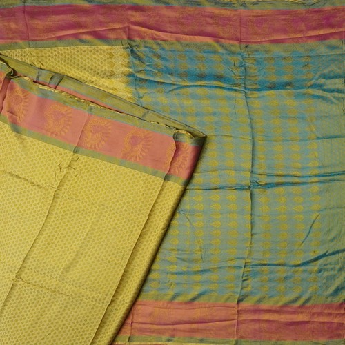 Sari vintage oro marrone - oro, 100%