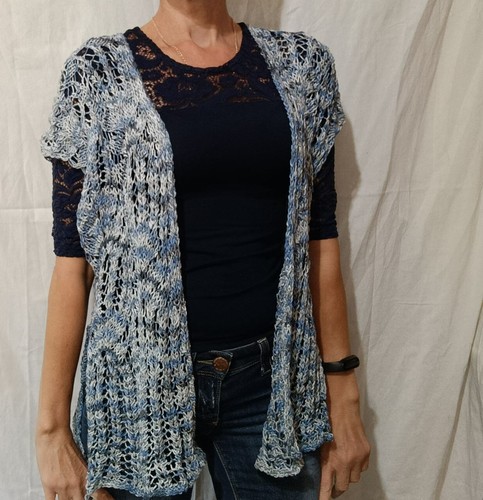 Gilet cardigan aperto lavorato