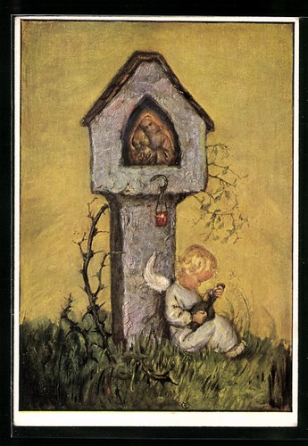 Cartolina artista maria - cartolina, d'artista