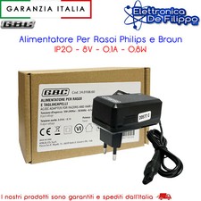 Alimentatore Per Rasoi Philips e Braun IP20 - 8V - 0,1A - 0,8W