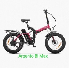 Argento Bi Max Bici Elettrica Pieghevole Ruote 20" Autonomia Max 70km 