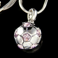 Viola 3D Calcio Sfera IN Swarovski Cristallo Collana Ciondolo Unisex