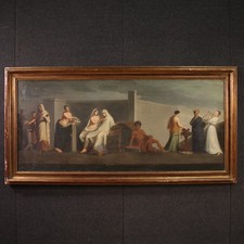 Quadro antico olio su tela dipinto mitologico matrimonio Aldobrandini 800