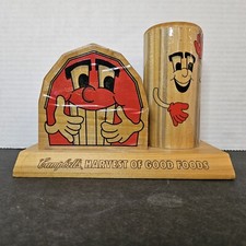 Campbells Harvest of Good Foods Tovagliolo Silo Fienile Legno, Utensile, Porta Paglia Vintage