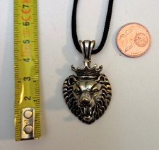 COLLANA CIONDOLO METALLO LEONE CON CORONA C024