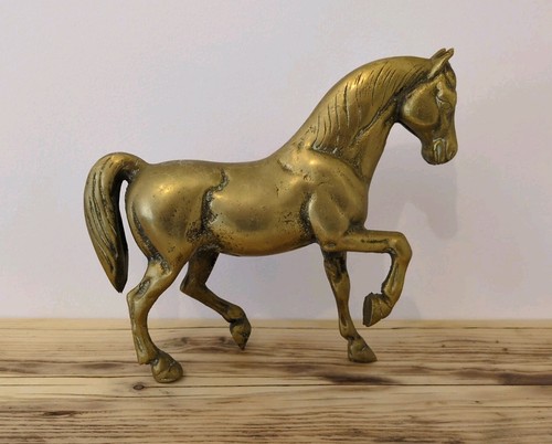 Brass horse figurine vintage - figurine,