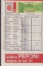 TOTOCALCIO schedina n. 40 del