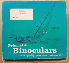 Halina 10x50 high quality glass prismatic binoculars vintage perfect condition