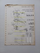 Solex carburatore C.40 DDH3 Alfa Romeo Giulia Super 1968 catalogo ricambi