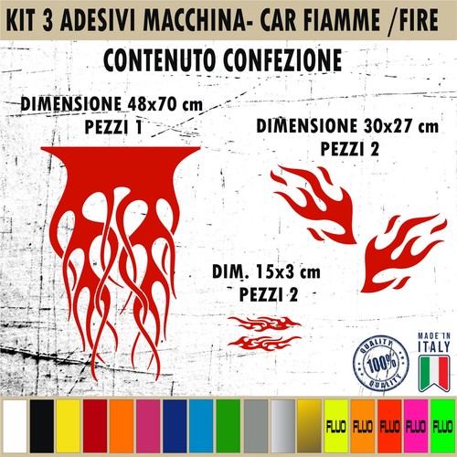 Kit adesivi auto fiamme - adesivi,