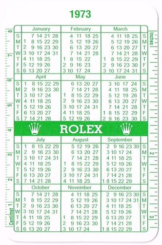 Rolex 1973 1974 green - 1973, calendar