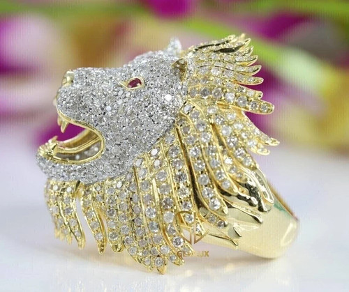 Anello uomo testa leone - di,