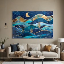 Deserto Blu - Quadro Canvas su Tela Mandrarte - Paesaggio Astratto