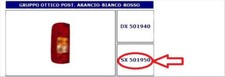 501950 FANALE POSTERIORE SX BIANCO ARANCIO ROSSO S/PORTALAMPADA VW LT 97- 06