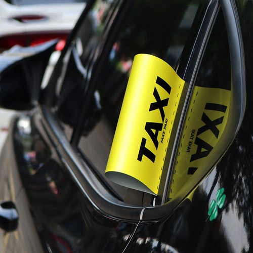 Fake taxi yellow car decal - car,
