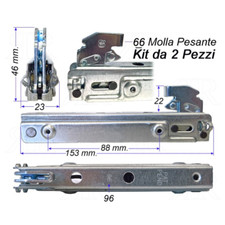 Franke coppia cerniere molle forno  lunga mm.153