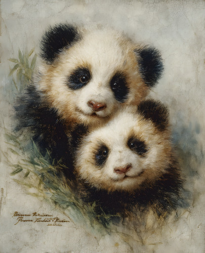 Due cuccioli panda giganti - panda,