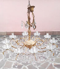 LAMPADARIO CRISTALLO SWAROVSKI + BRONZO EPOCA VINTAGE
